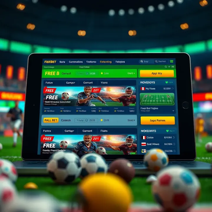 Popular Sportsbooks Featuring Free Bet Promotions in Nigeria Illustration of online sports betting platform interface displaying free bet offers