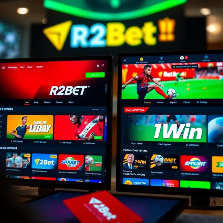 Interface showcasing diverse sports betting options on two platforms