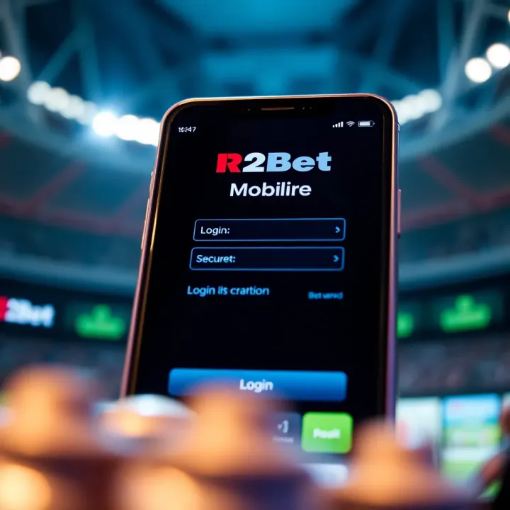 User interface showing login screen of a mobile betting app with clear input fields and a secure access option