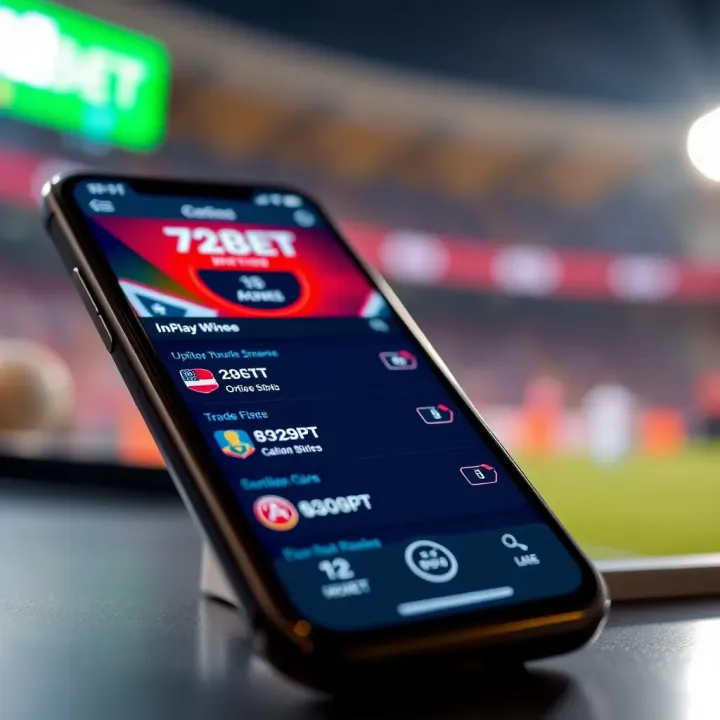 Mobile phone displaying live sports betting interface with vibrant odds and timer