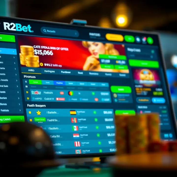 R2Bet Platform Betting Interface and Bonus Integration Online betting dashboard showing betting options, budget management tools, and bonus offers