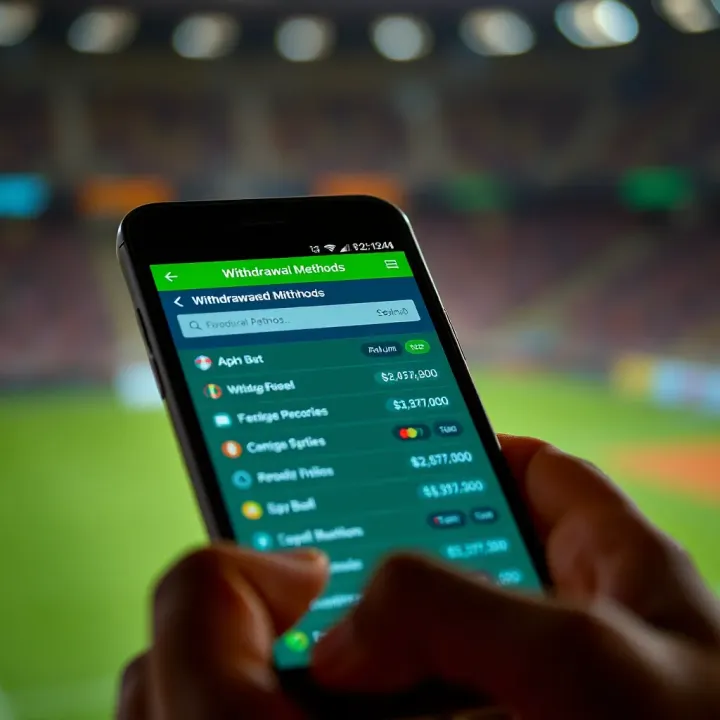 Mobile device displaying withdrawal options available for Nigerian users on R2Bet