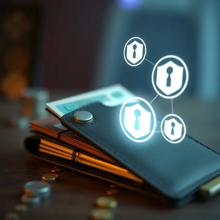 Illustration of a digital wallet with Nigerian currency and secure verification icons