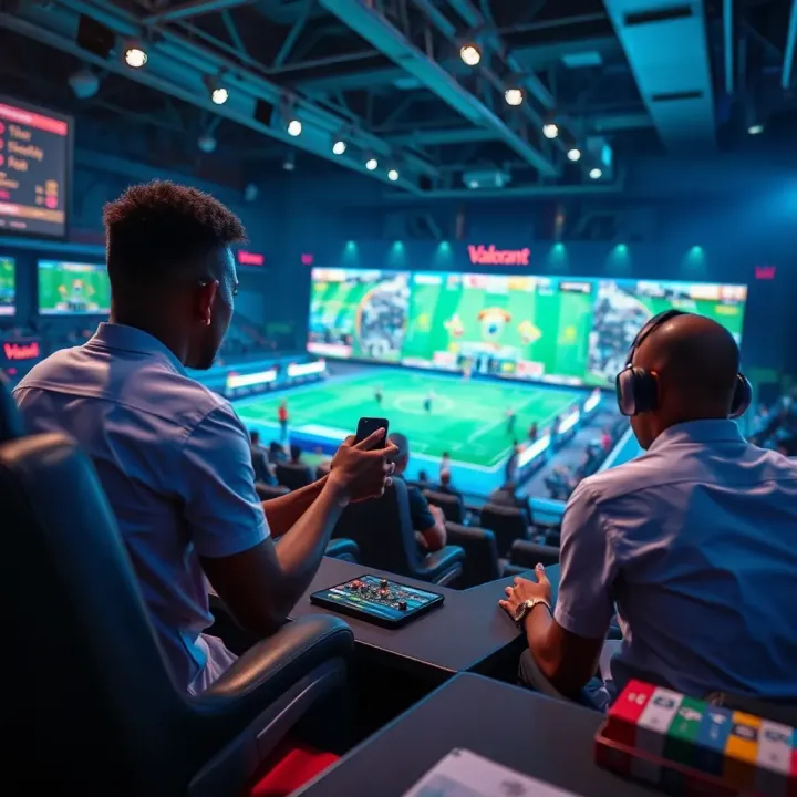 Virtual competitive arena showcasing Valorant gameplay with dynamic betting elements